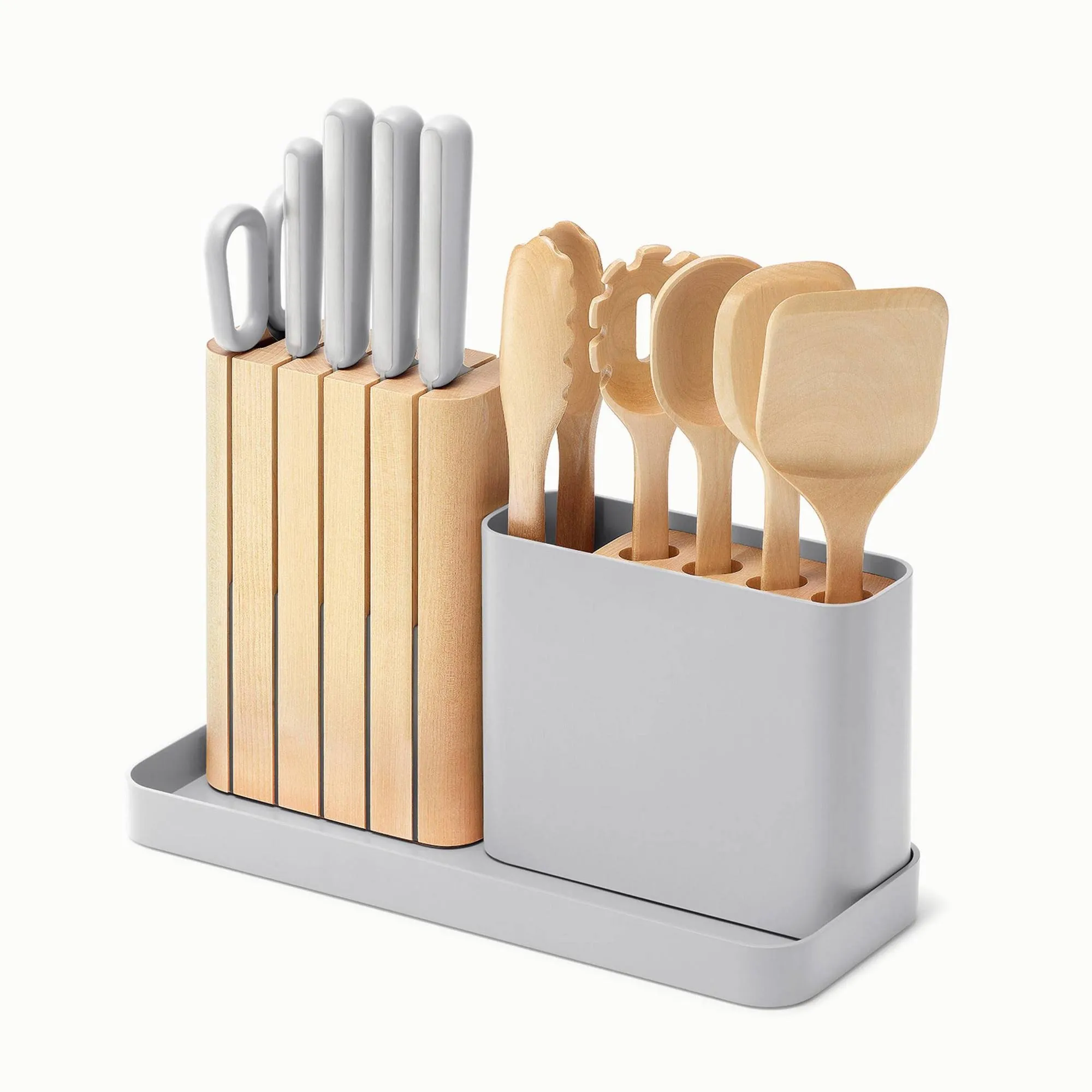 Caraway 14-Piece Kitchen Prep Set - Kitchen Knife Set &amp; Wooden Utensil Set - Mad