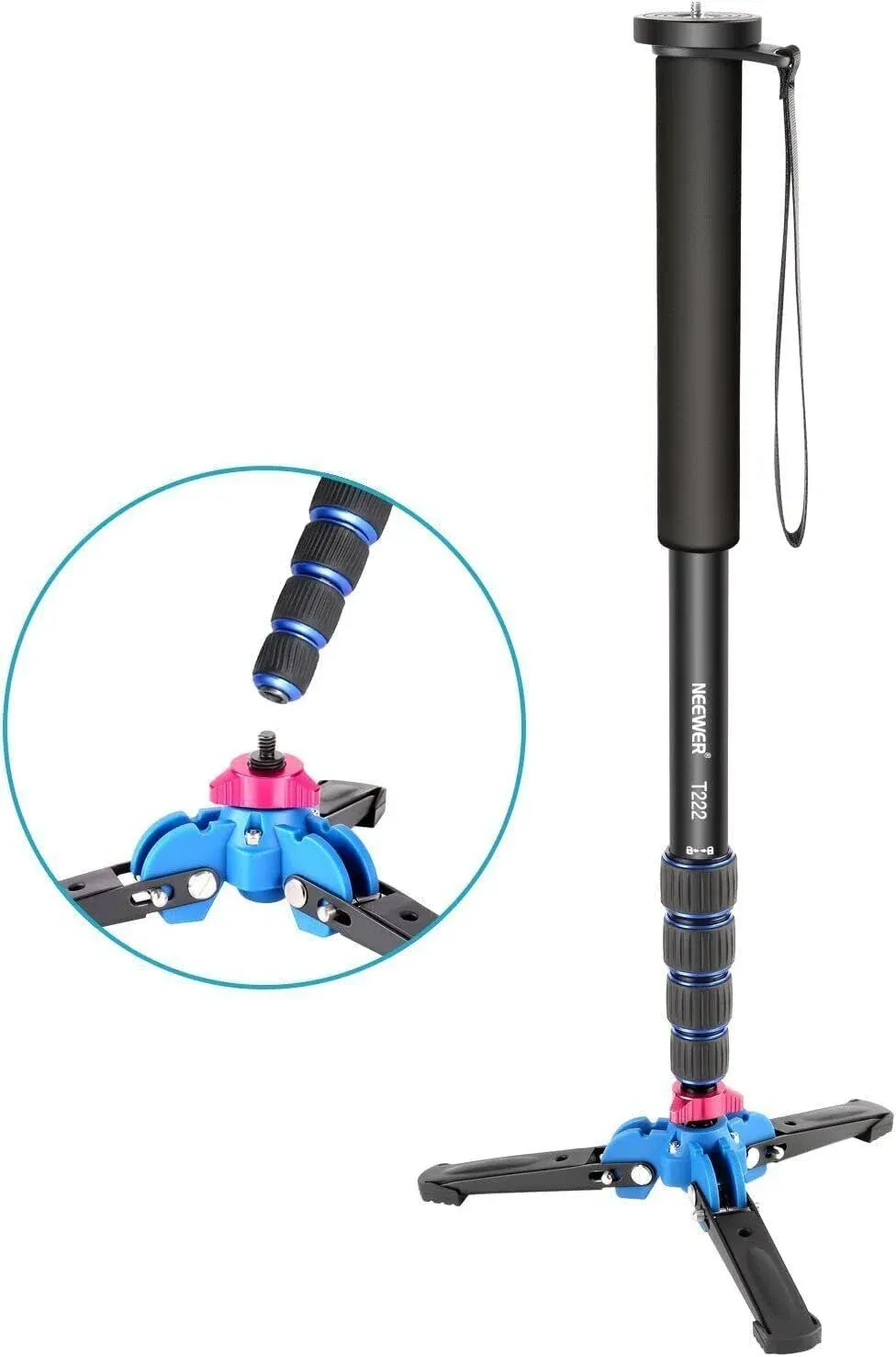 Neewer Extendable Camera Monopod with Foldable Tripod Support Base