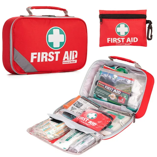 General Medi 2-in-1 First Aid Kit (215 Piece Set) + 43 Piece Mini First Aid K...