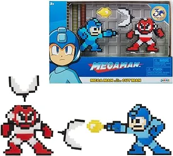 Megaman Classic 8-Bit Blue Mega Man Vs Cut Man Mini Figure 2-Pack