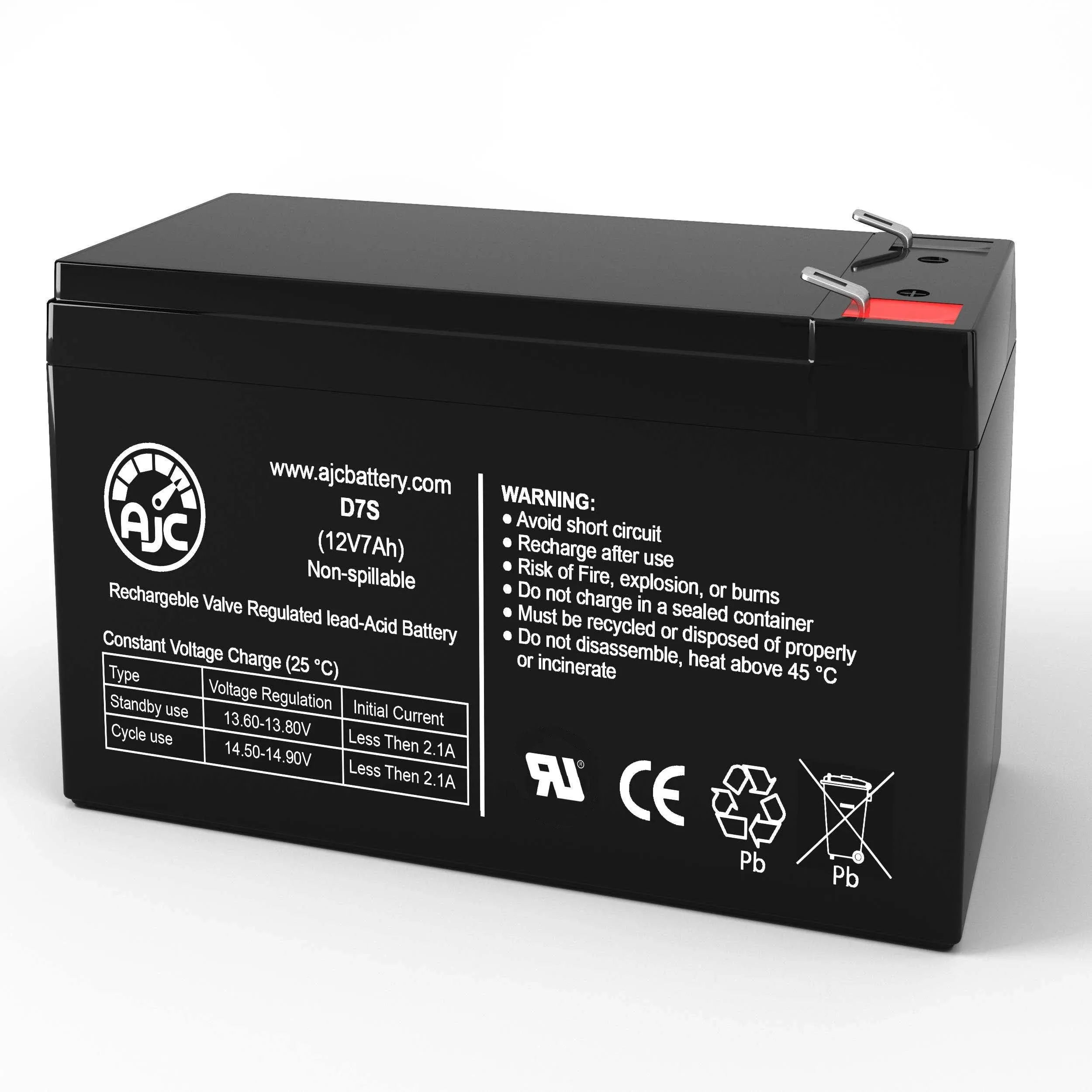 AJC Battery Compatible with B&B HR1234W 12V 7Ah Sealed Lead Acid Battery