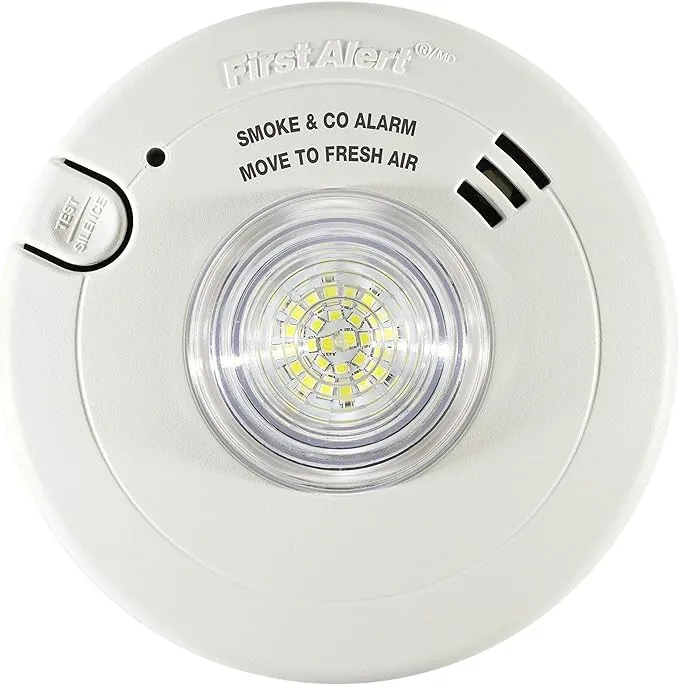 First Alert BRK 7030BSL Hardwired Hearing Impaired Combination Alarm with Led Strobe Light, White