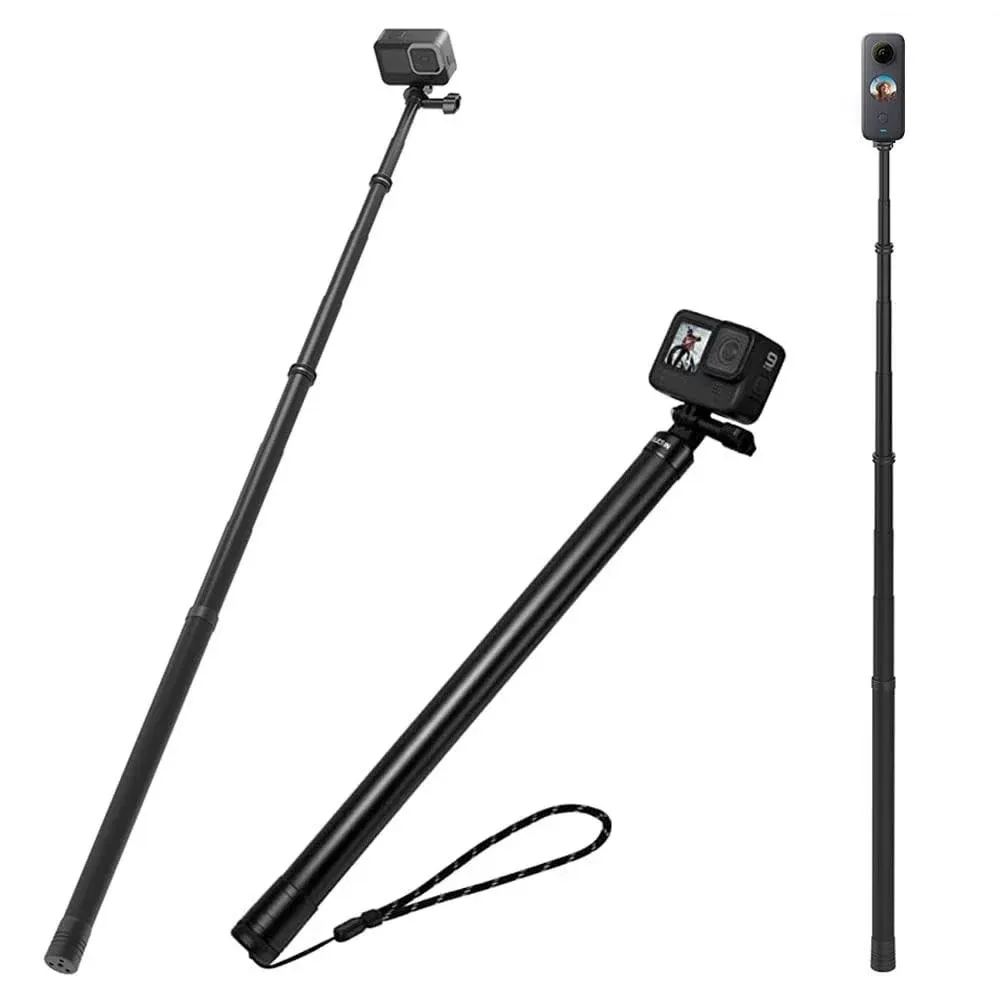 TELESIN Long Selfie Stick Pole Invisible- 3M/118 Inch Carbon Fiber Waterproof Underwater Monopod for GoPro Max Hero 13 12 11 10 9 8 7 6 5 Insta360 X3 X4 Ace Pro Go3 DJI Action 3 4 5 Osmo Pocket