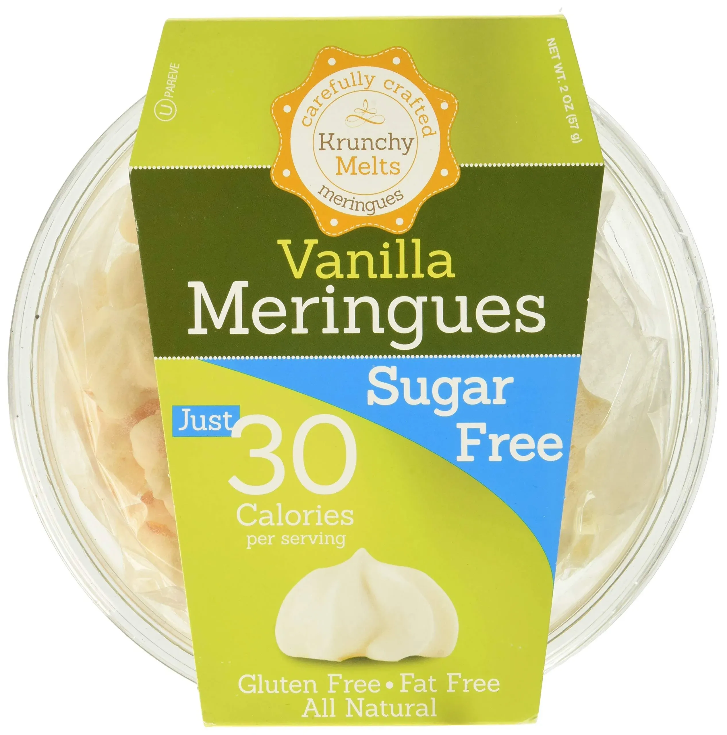 Krunchy Melts Original Meringue Cookies | Vanilla Flavor | Only 80 Calories Per Serving | Fat Free, Gluten Free, Dairy Free (4 Oz)