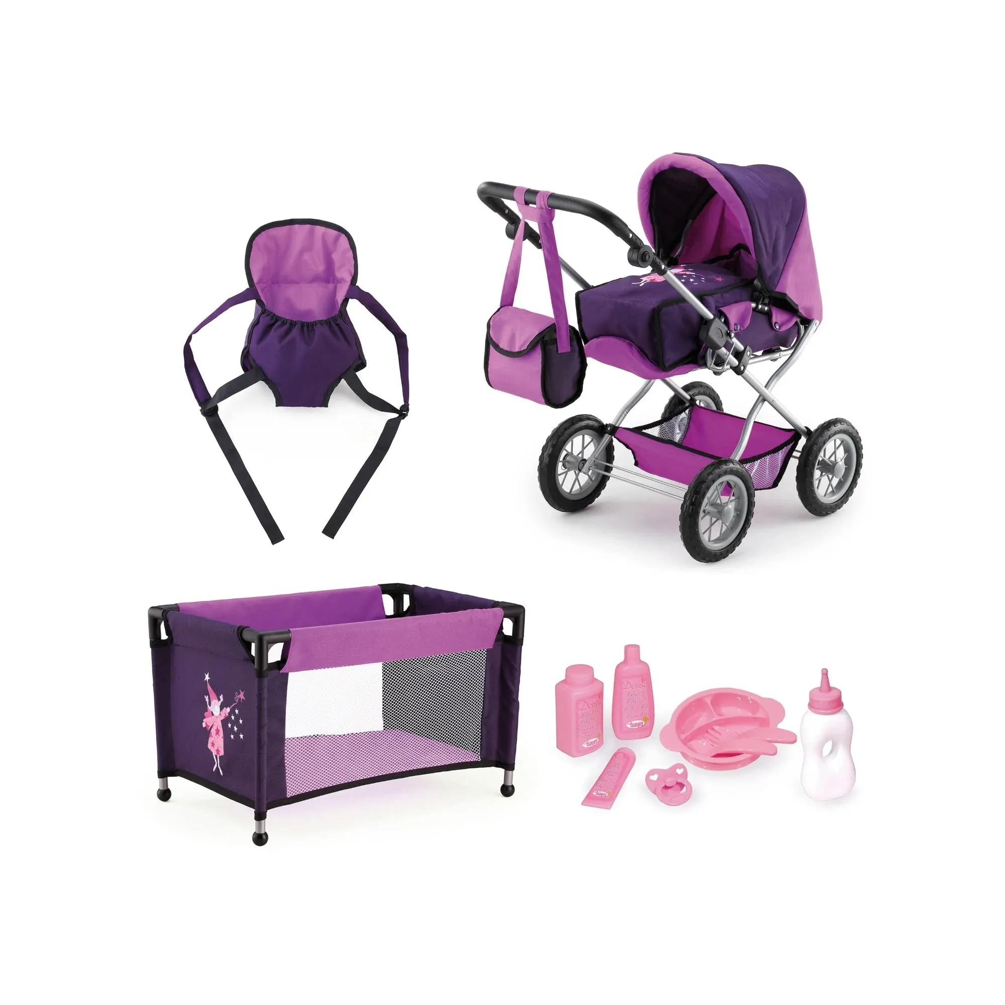 Baby Doll Pram Combi Grande Set, Purple