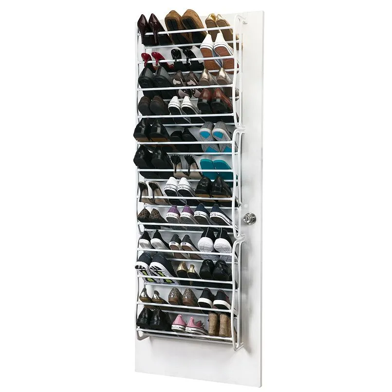 Simplify 36 Pair Adjustable Over The Door Shoe Rack