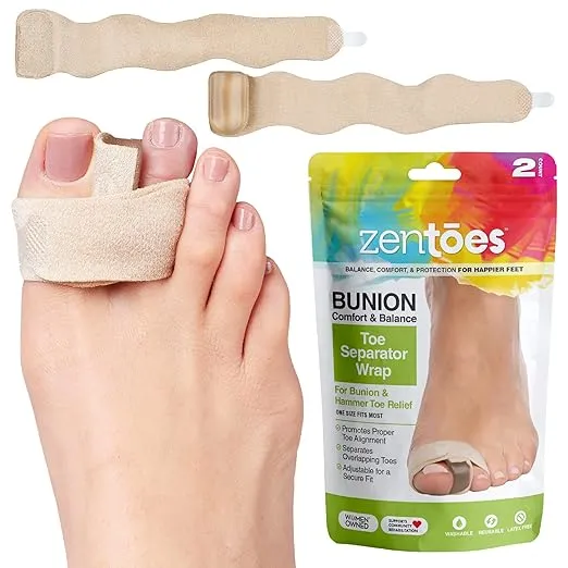 ZenToes Bunion Corrector Toe Separator Wraps Relieve Pain from Bunions and Hammer ...