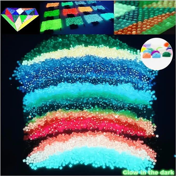 Glow in The Dark Diamond Painting Beads for Diamond Dots Accessories 20 Color...