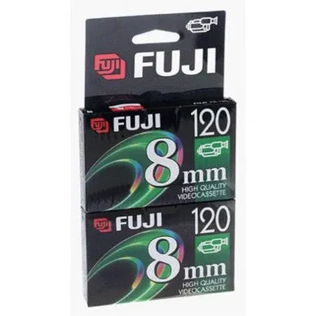 FUJIFILM 120 8 MM Video Cassettes - 2 Pack