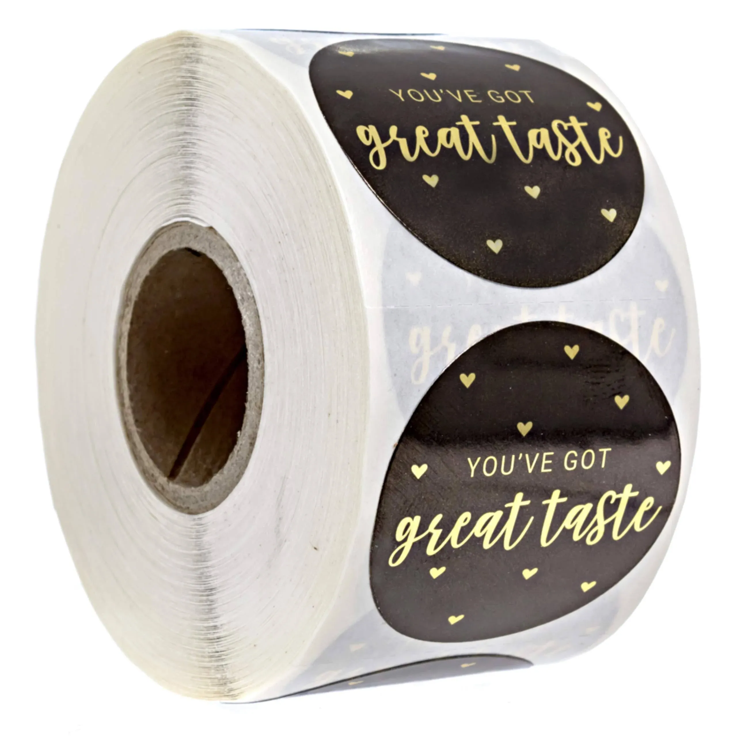 You&#39;ve Got Great Taste Stickers/Roll of 500 1.5&quot; Labels/Gold Foil Business Stickers