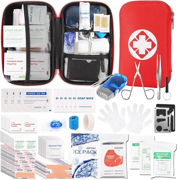 Abpir 315 Pcs First Aid Kit,Trauma Kit with Essential Emergency Medical Supplies, Suitable for Travel Home Office Vehicle Outdoor Camping Hiking(Red)