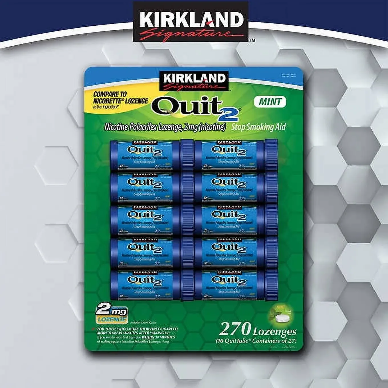 Kirkland Signature Quit4 4mg Lozenge Mint 270 Count