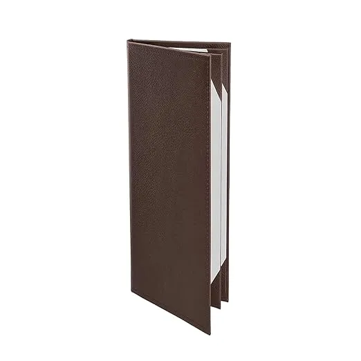 Made of Premium Faux Leather (10-Pack) - 4.25" X 11" - Wine List - Bar Menu (Black, 4 Views)