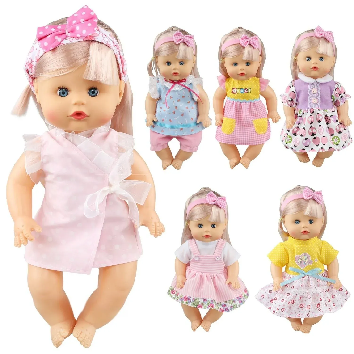 Jing Show Bussiness Pack of 6 Fit 12 inch Alive Baby Doll Gown Dress Clothes Fas