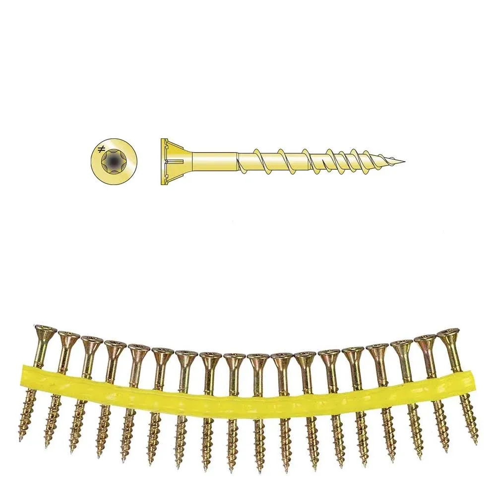 Simpson Strong-Tie HCKWSV134S Strong-Drive® WSV SUBFLOOR Screw (Collated) — #9 x 1-3/4 in. T25, Yellow Zinc (1000-Qty)