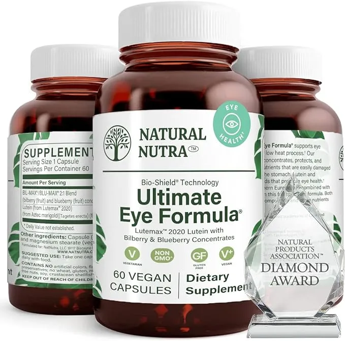 Natural Nutra Ultimate Eye Health Vitamins with 2020, Lens and Retina Supplement ...