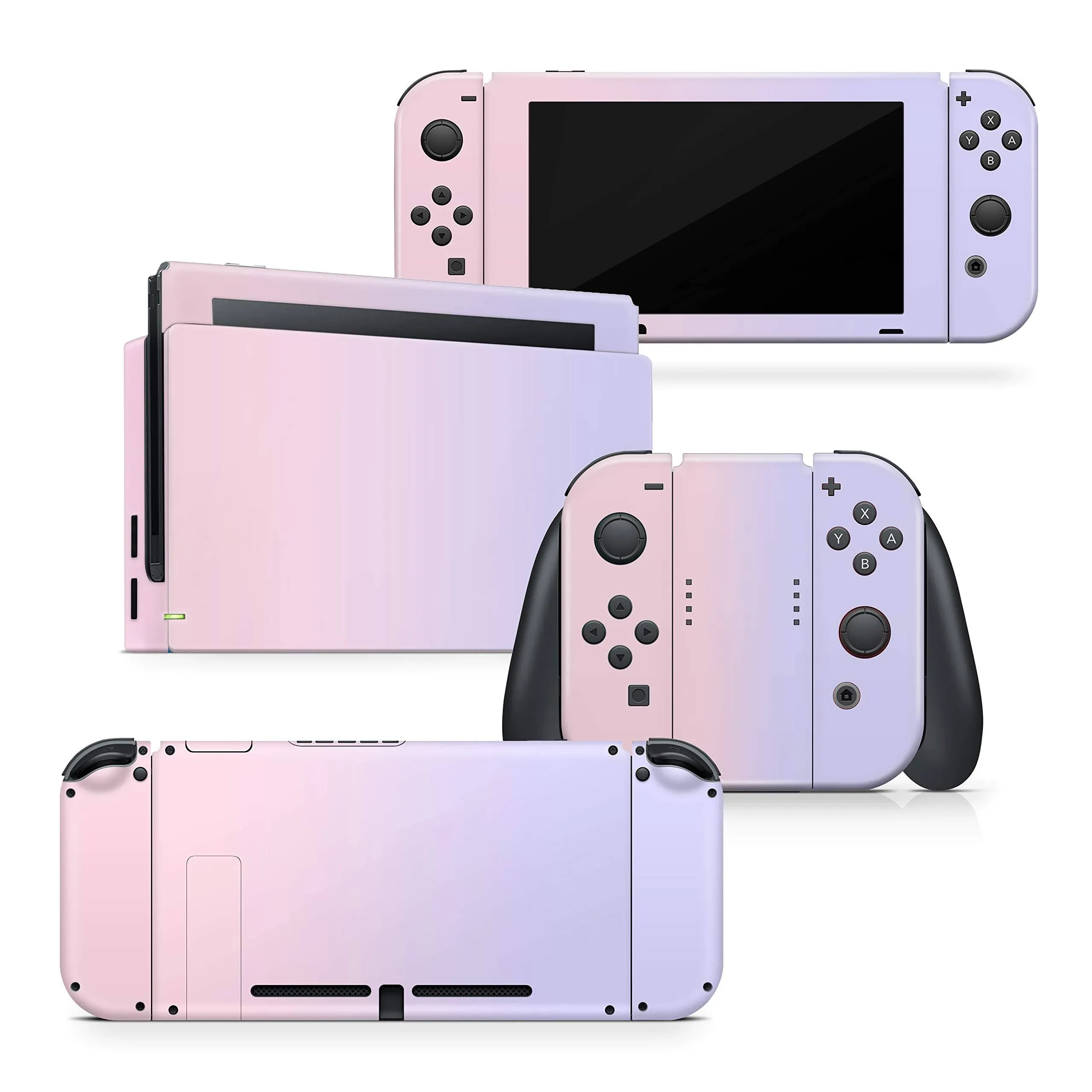 Duo Color Skin Compatible with Nintendo Switch Skin Decal Pastel Pink