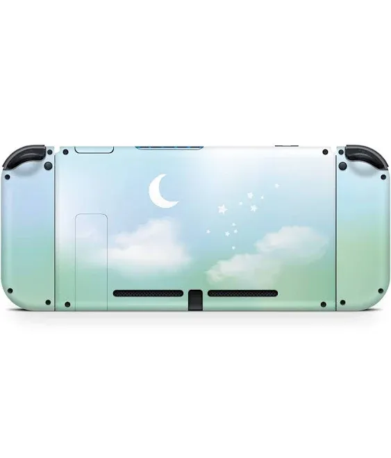 Clouds Skin Compatible with Nintendo Switch Skin Decal Pastel Green Sky Moon