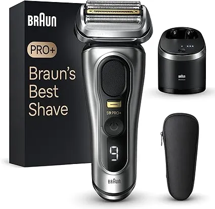 Braun Series 9 PRO+ Elektrorasierer für Herren, 5 Pro Shave Elements & Precision Langhaarschneider, 6in1 SmartCare Center, Wet & Dry Elektrorasierer für glatte Haut mit 60min Akkulaufzeit, 9567cc