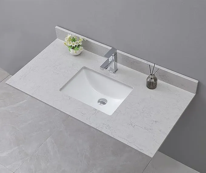 Montary 22"X4" Engineered Stone Vanity Top Side Splash, Calacatta Gray