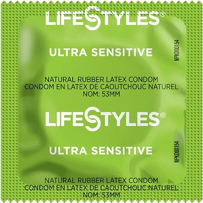 LifeStyles Ultra Sensitive Natural Feeling Lubricated Latex Condoms, 12 Count (Pack of 2)