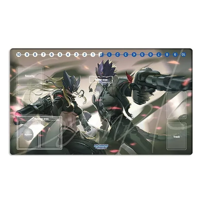 New DTCG Duel Playmat Digimon Beelstarmon Beelzemon Trading Card Game TCG CCG Mat Pad + Free Bag (ZD002-668-SM)