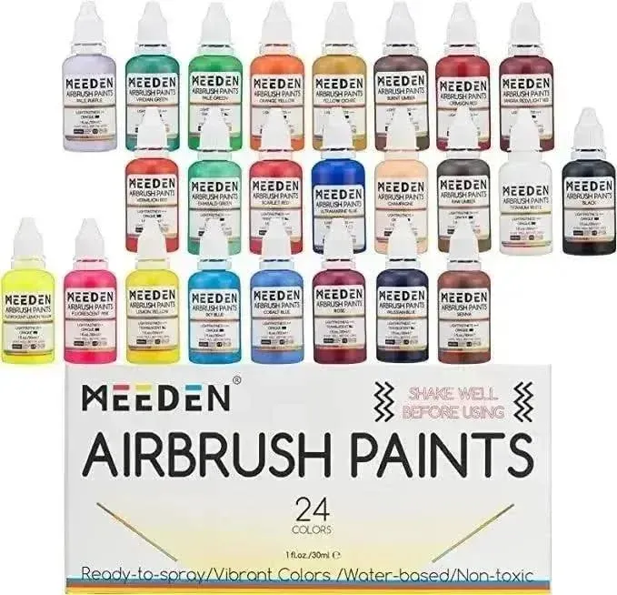 MEEDEN Airbrush Paint Set 24 Colors x 30ml