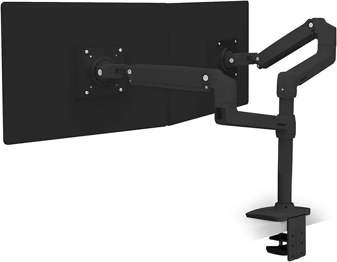 Ergotron – LX Vertical Stacking Dual Monitor Arm, VESA Desk Mount – for 2 Monitors Up to 24 Inches, 7 to 20 lbs Each – Matte Black