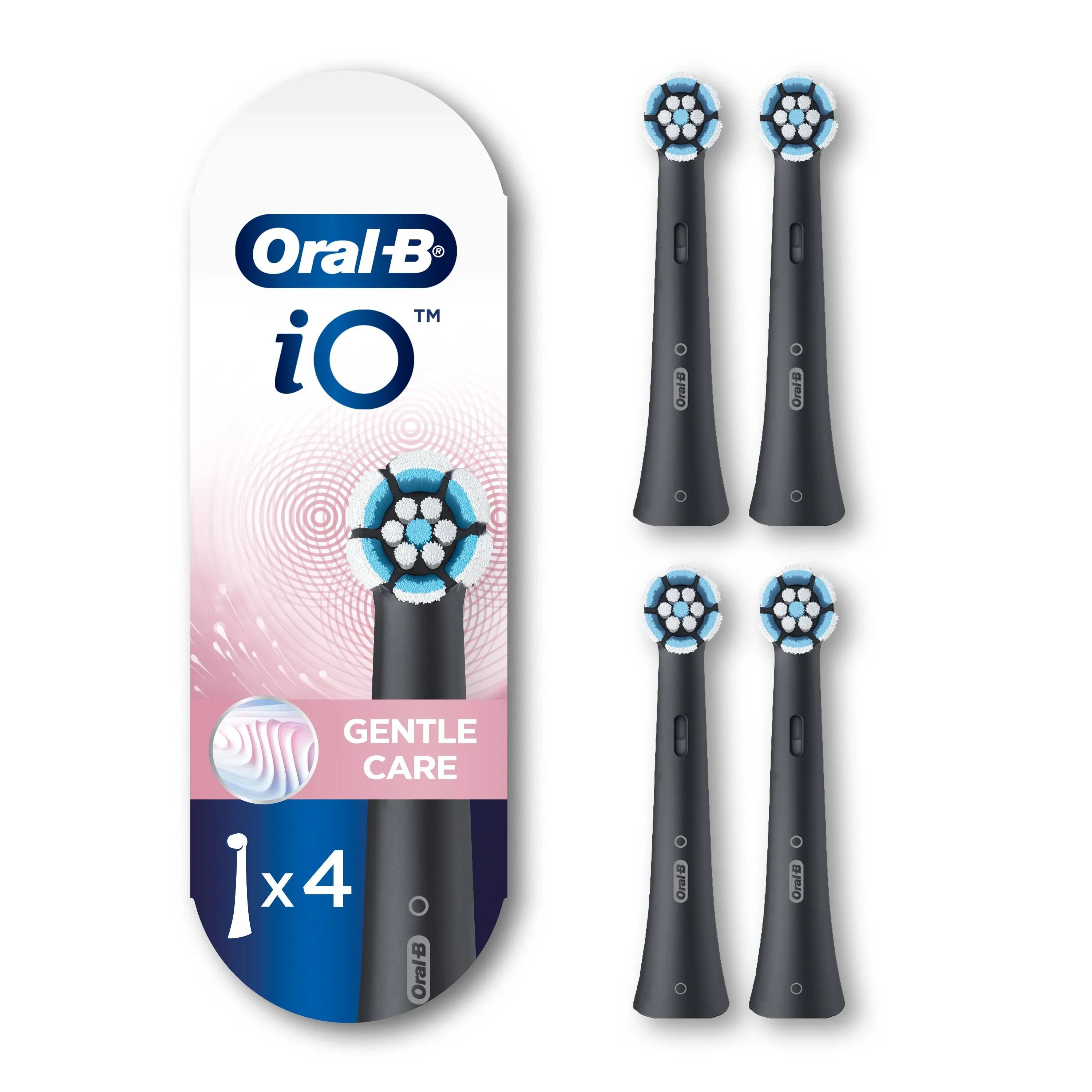 Oral-B iO Gentle Care Black Electric Toothbrush Replacement Heads Pack Of 3