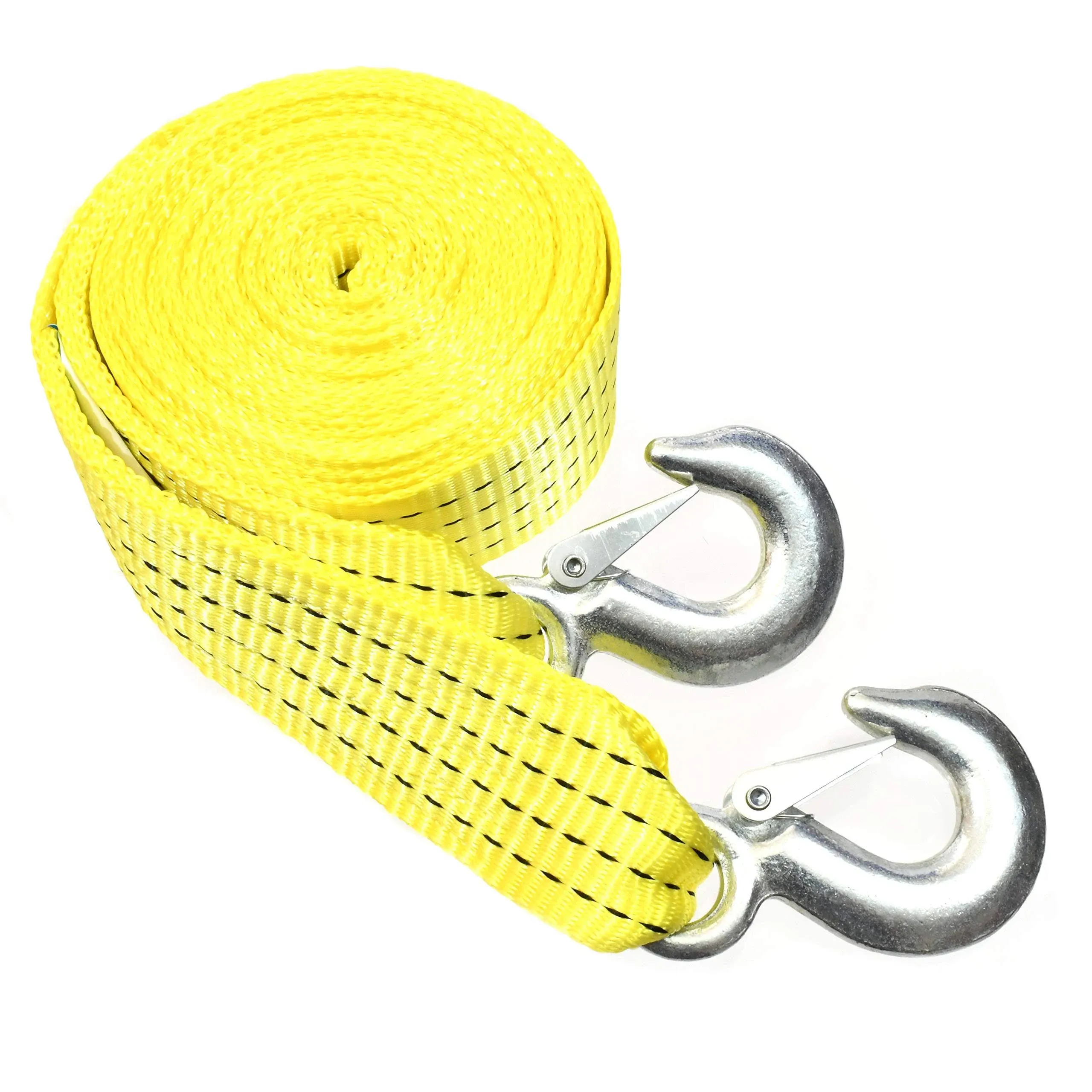 10,000 LB Heavy Duty Tow Strap with Safety Hooks 2” x 20’ Polyester Superior ...