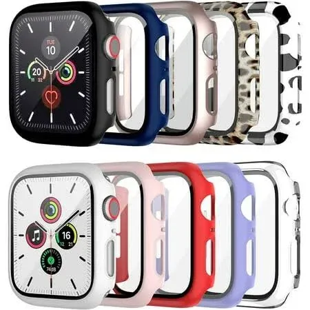 YITING 10 Pack Case for Apple Watch Series 3/2/1 38mm with Tempered Glass Screen ...