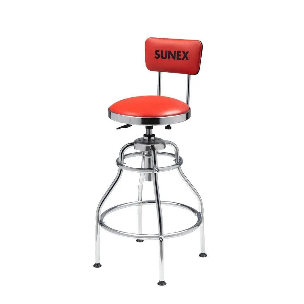 Hydraulic Shop Stool with Chrome Finish, Adjustable Seat, 250 lb Capacity