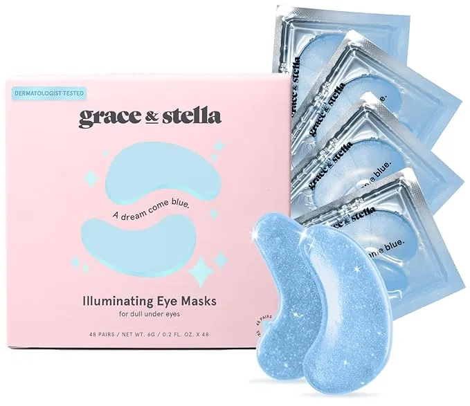 Grace & Stella Award Winning Under Eye Mask - Reduce Dark Circles, Puffy Eyes, Undereye Bags, Wrinkles - Gel Under Eye Patches, Vegan Cruelty-Free Self Care by Grac