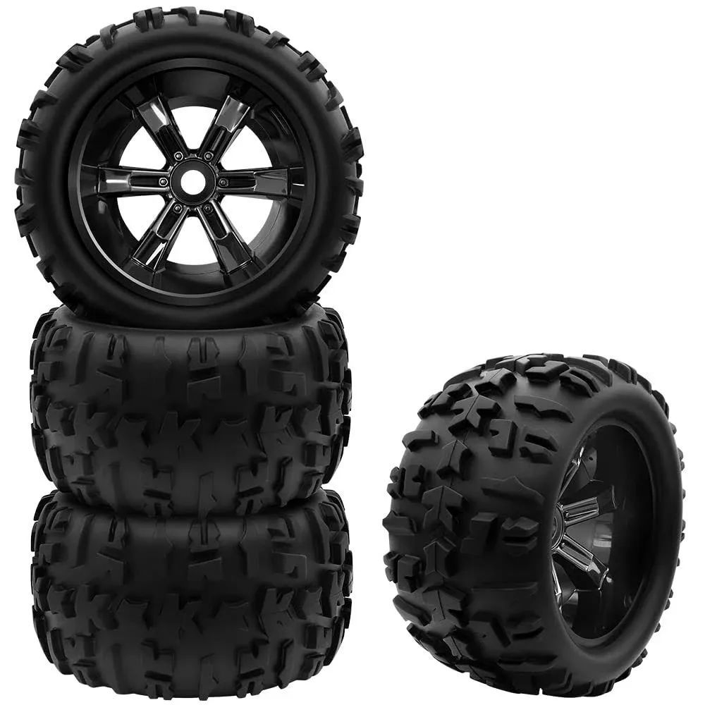 GLOBACT 1/8 1/10 17mm Hex RC Wheels and Tires RC Monster Truck Buggy  (4Pcs)