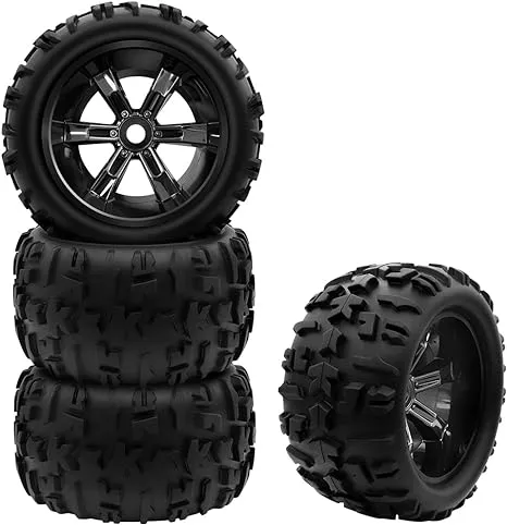 GLOBACT 1/8 1/10 17mm Hex RC Wheels and Tires RC Monster Truck Buggy  (4Pcs)