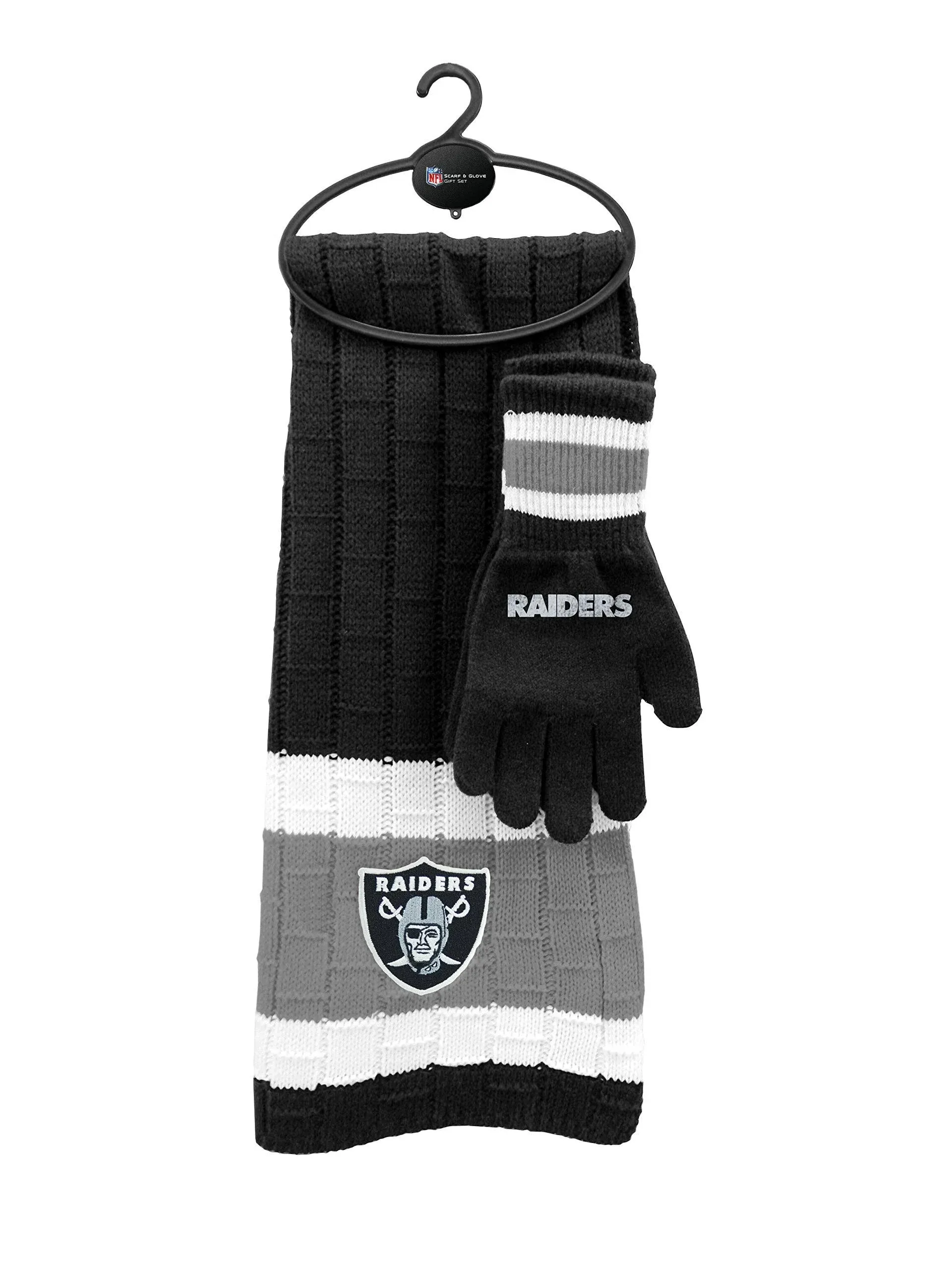 LAS VEGAS RAIDERS TEAM KNIT SCARF AND GLOVES SET