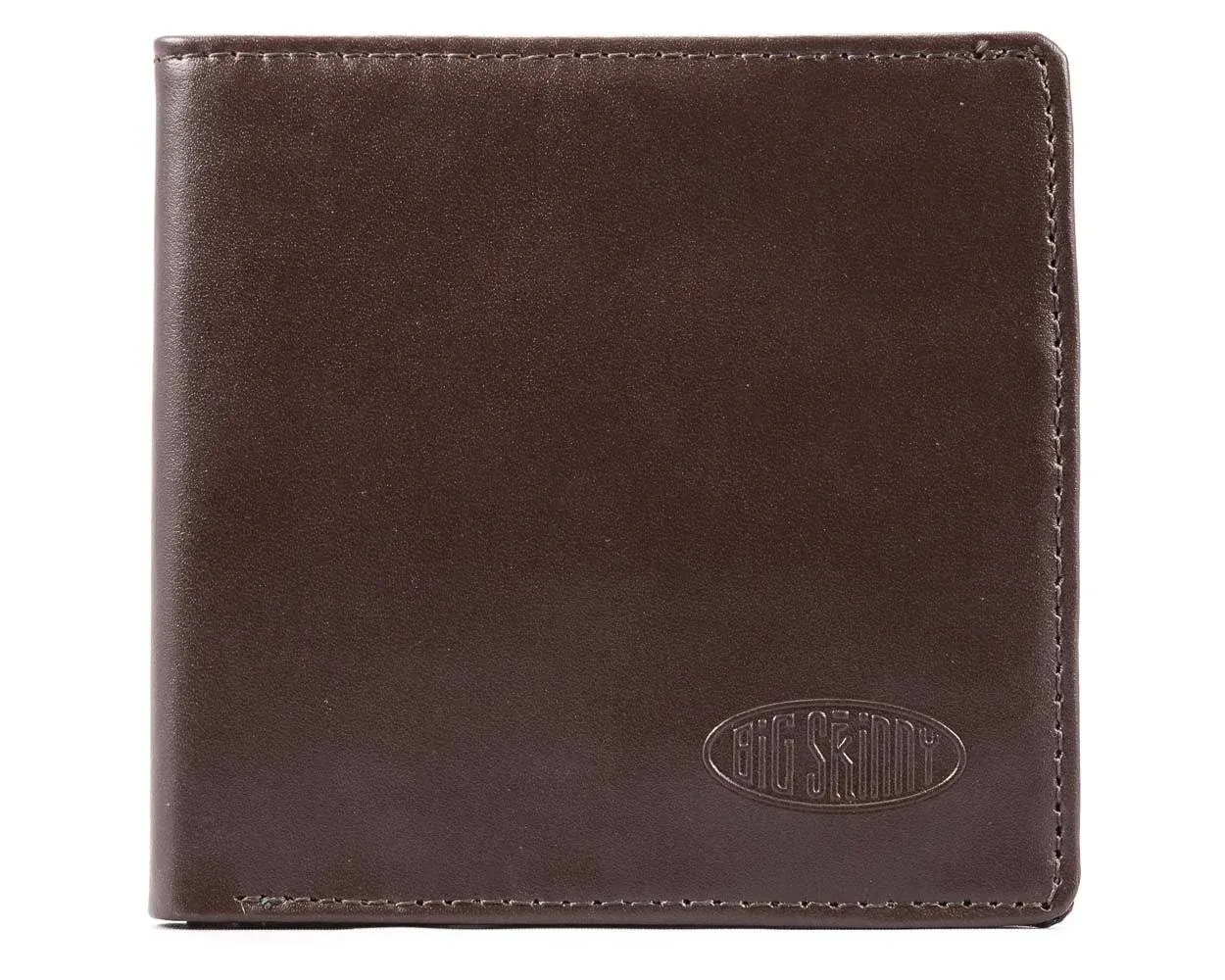 Big Skinny Men's World Leather Bi-Fold Slim Wallet, Holds Up to 35 Cards