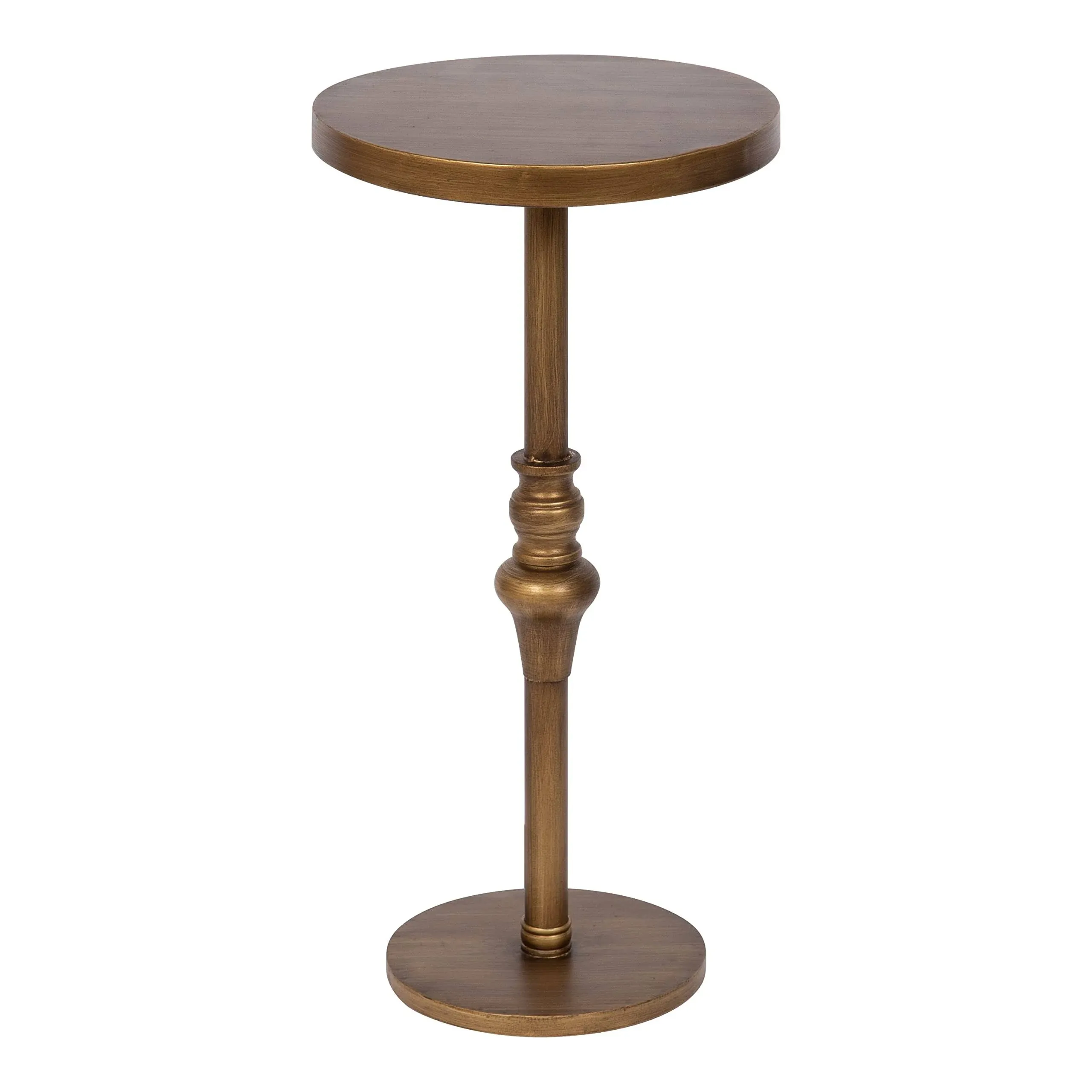 Kate and Laurel Stratton Rustic Pedestal Table - 12x12x26 - Gold