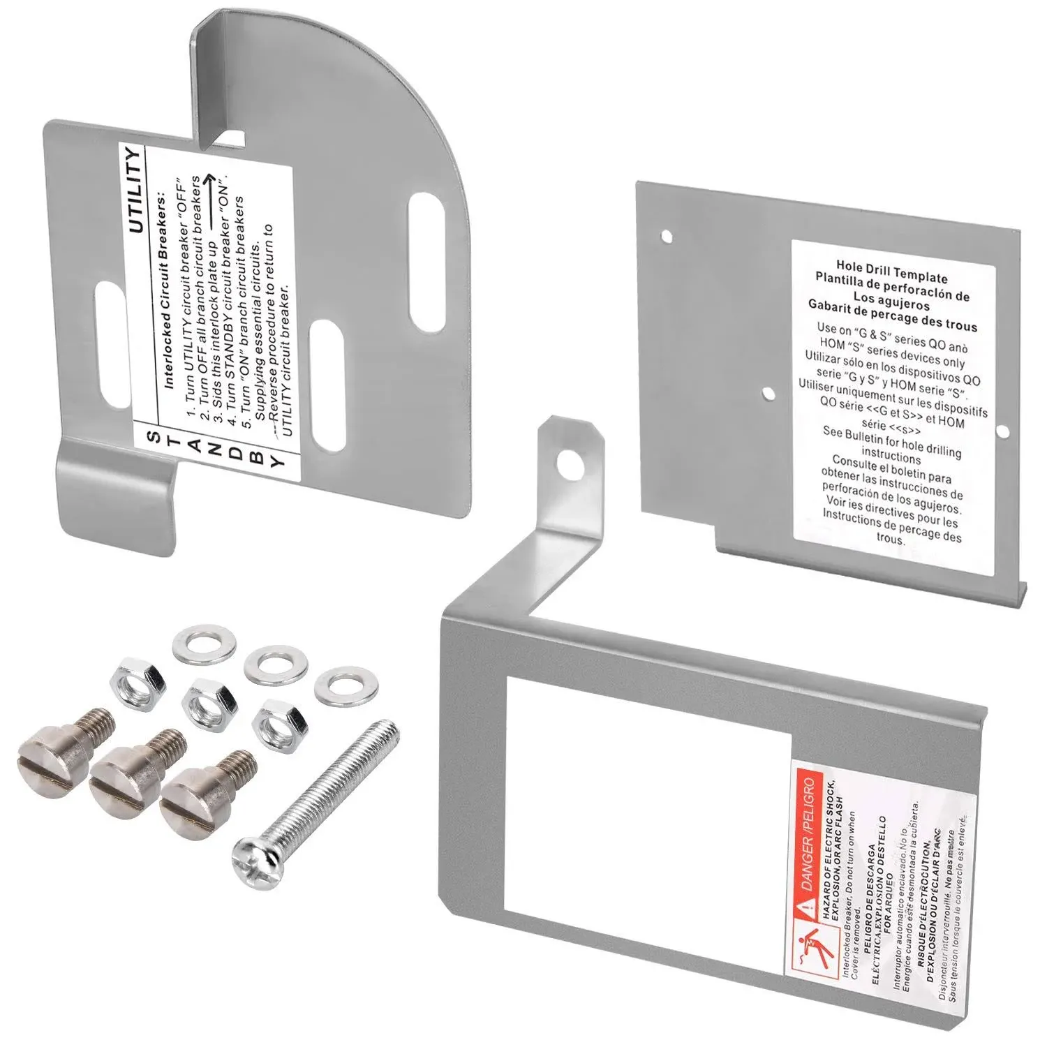 Areisal Generator Interlock Kit, QOCGK2C QO Cover Generator and QOM2 Frame Size Main Breaker Interlock Kit, for Use On Indoor QO 150A - 225A Main