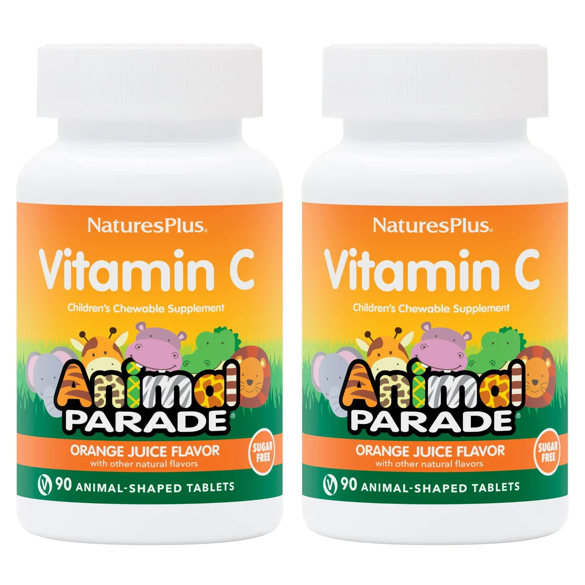 Nature's Plus - Sol Animal Parade Sugar-Free Vitamin C Orange Juice Flavor (2-Pack)