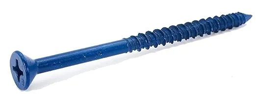 CONFAST 1/4" x 3-3/4" Blue Flat Phillips Concrete Screw Anchor with Drill Bit for Anchoring to Masonry, Block or Brick (100 per Box)