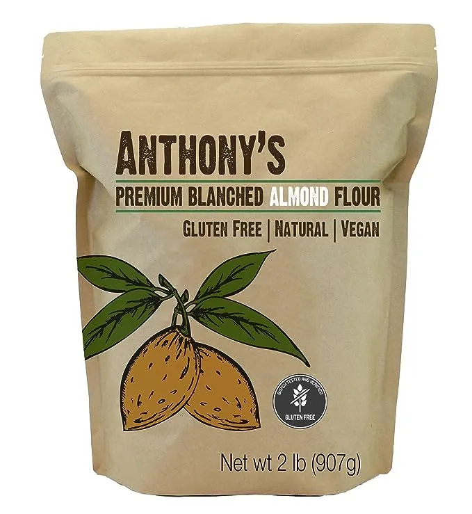 Anthony's Organic Almond Flour, 1 lb, Blanched, Gluten Free, Non GMO, Keto Friendly, Extra Fine, Low Carb