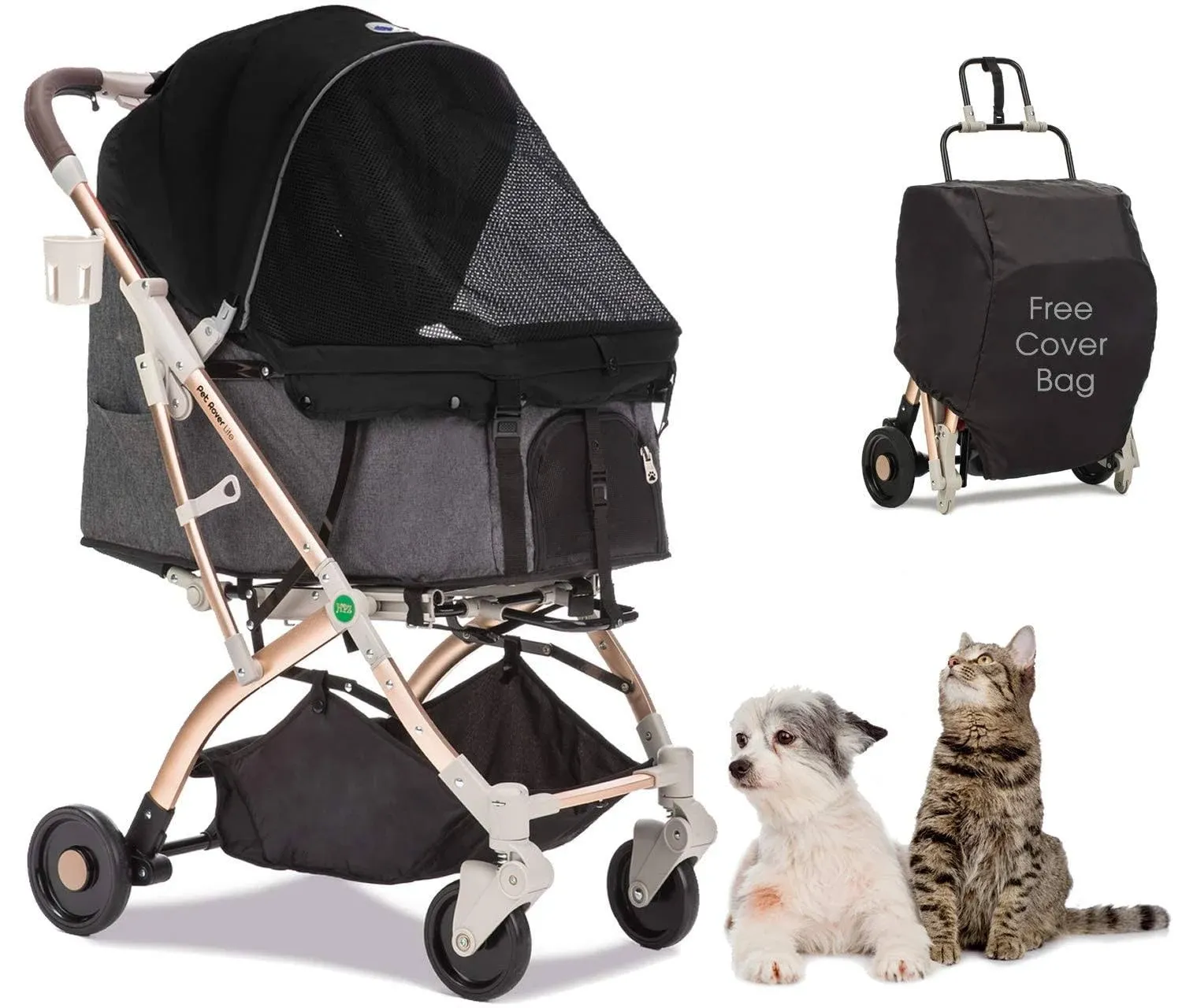 HPZ Pet Rover Lite Premium Light-Weight Dog/Cat/Pet Stroller Travel Carriage ...