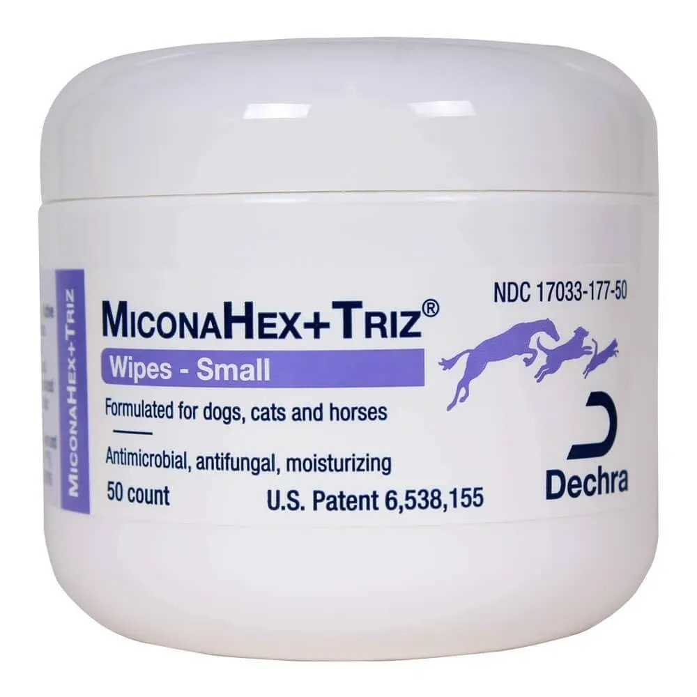 Dechra MiconaHex Plus TRIZ Wipes 50 Count Jar