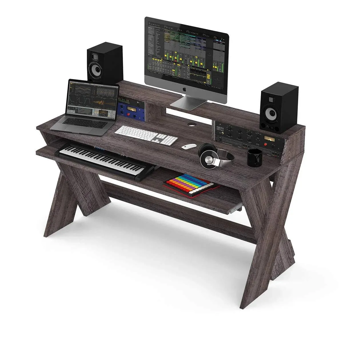 Glorious Sound Desk Pro Walnut Professional Studio Workstation, Walnut