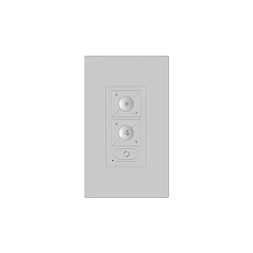WAC Lighting 6-Speed Bluetooth Ceiling Fan Wall Control with Single Pole Wallplate in White