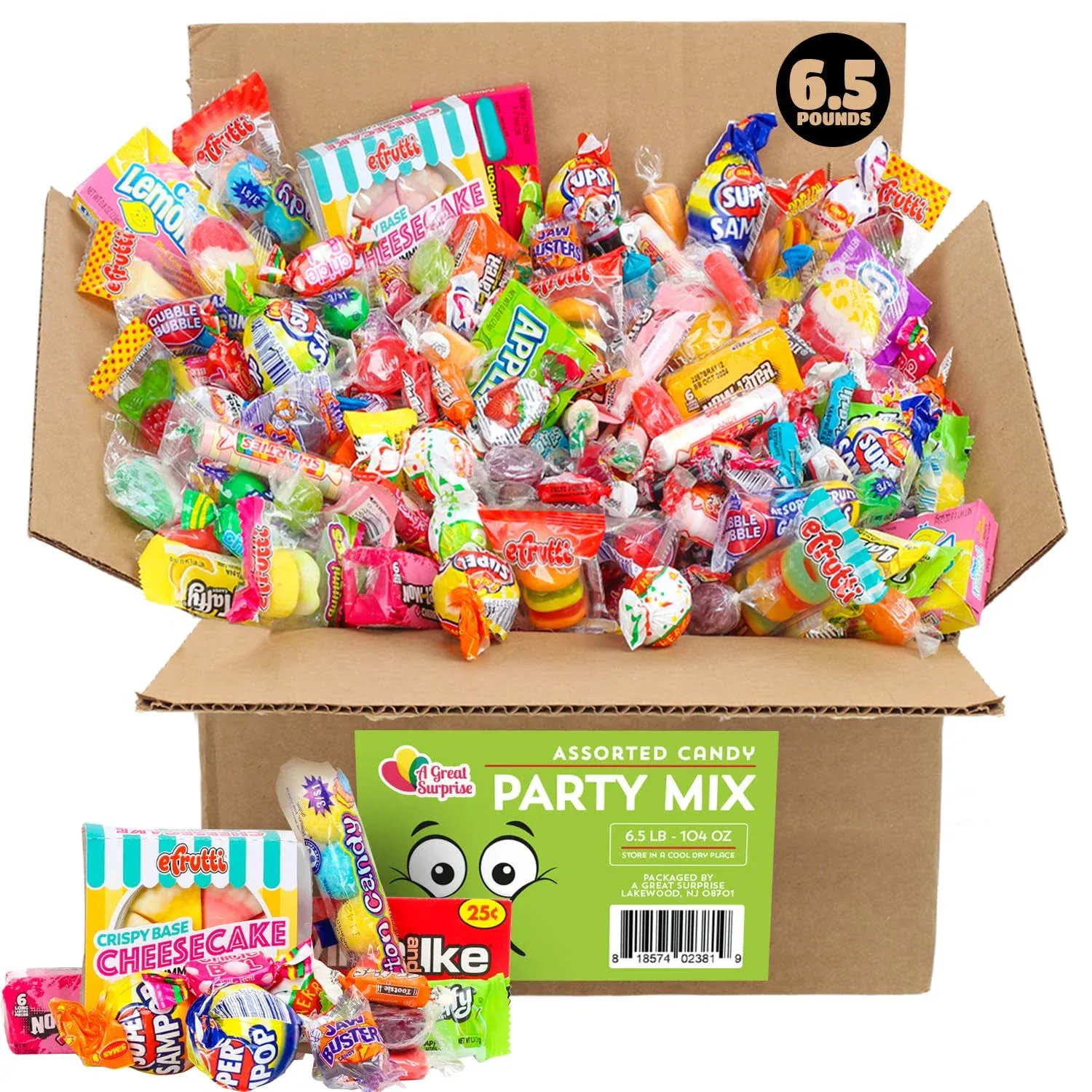 Bulk Candy - Huge Candy Assortment - Party Mix - 6.5 lb - Over 350 Pieces of Individually Wrapped Candy