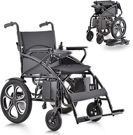 Klano KL10 - All Terrain Foldable Electric Wheelchairs for Adults - Heavy Duty - Powerful 500W Motor Motorized Power Wheelchairs - Supports up to 300 lbs - Weight 70 lbs (Model1)