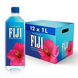 Fiji Artesian Water, Natural, 12 Pack - 12 - 1 l (33.8 fl oz) bottles [12 l (405.6 fl oz)]