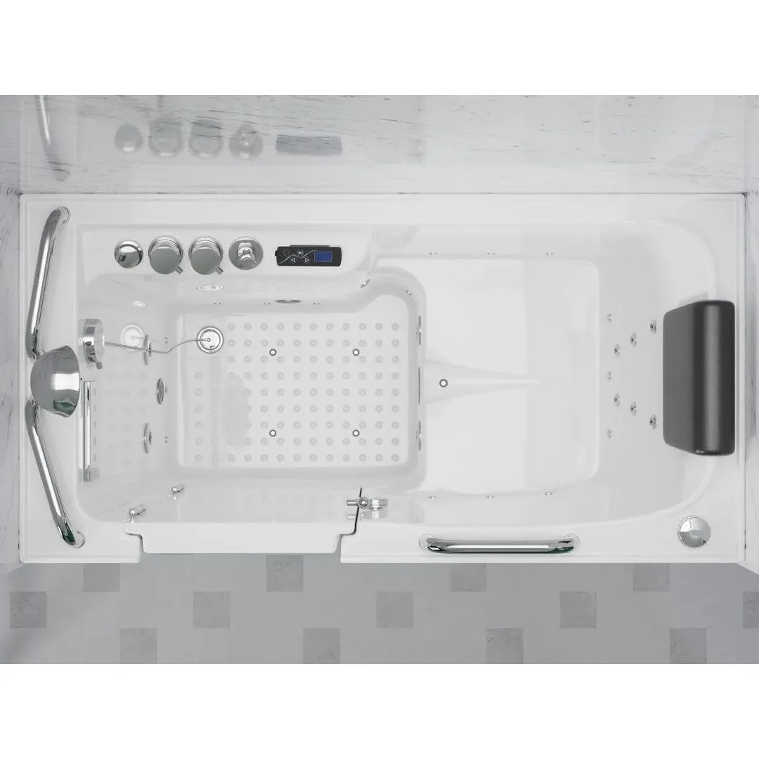 Anzzi 2753FLWL Left Drain Fully Loaded Walk-In Bathtub with Air Jets and ...